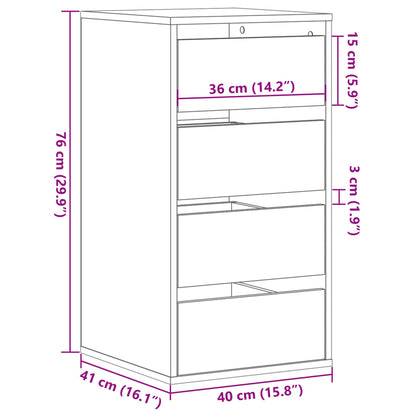 Corner Chest of Drawers Brown Oak 40x41x76 cm Engineered Wood