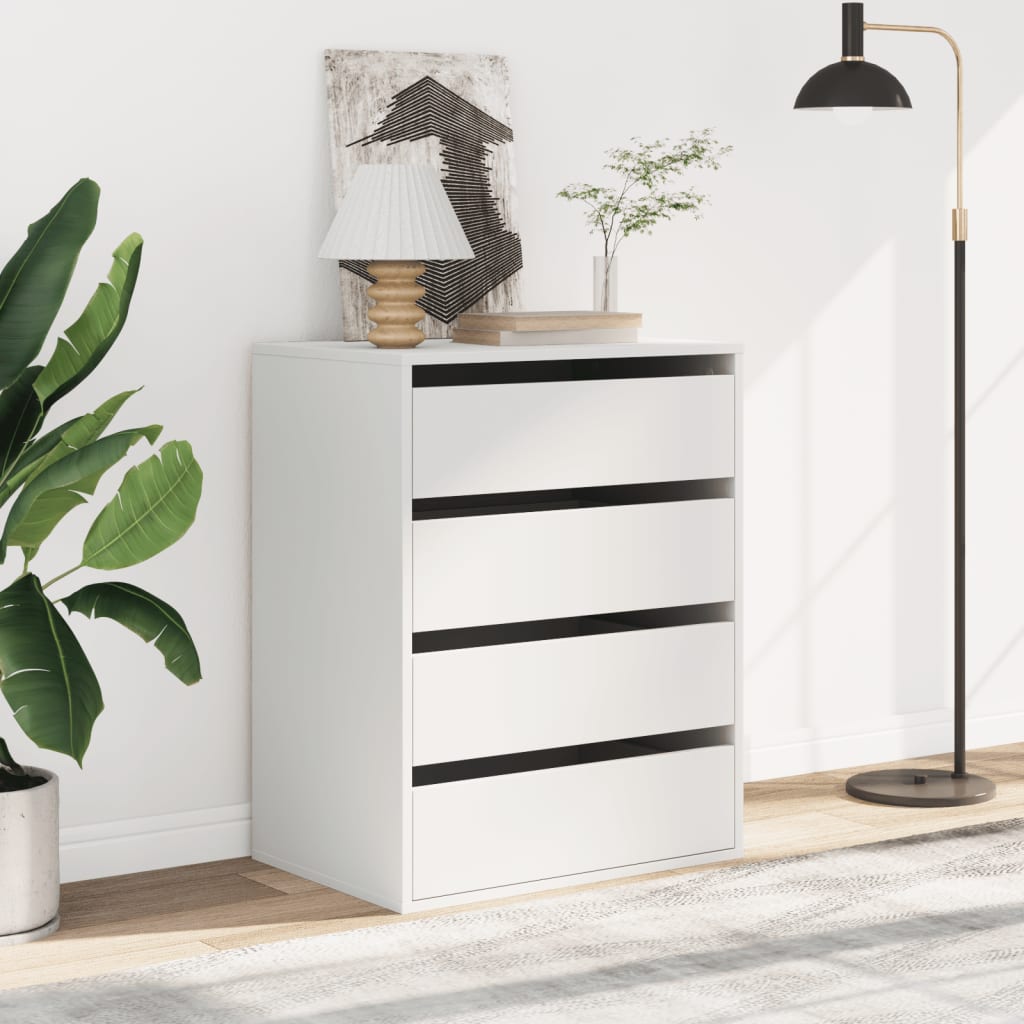 Corner Chest of Drawers White 60x41x76 cm Engineered Wood