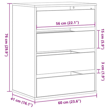 Corner Chest of Drawers Sonoma Oak 60x41x76 cm Engineered Wood