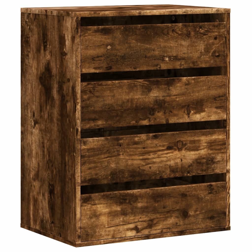 Corner Chest of Drawers Smoked Oak 60x41x76 cm Engineered Wood