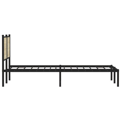 Metal Bed Frame without Mattress Sonoma Oak 140x190 cm