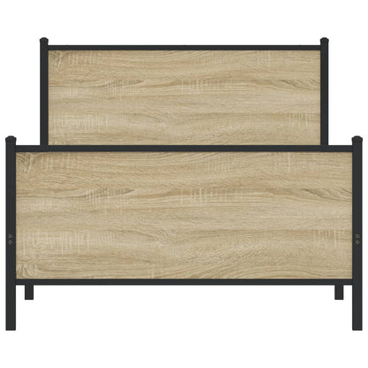 Metal Bed Frame without Mattress Sonoma Oak 100x190 cm