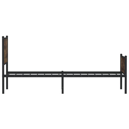 Metal Bed Frame without Mattress Smoked Oak 90x200 cm
