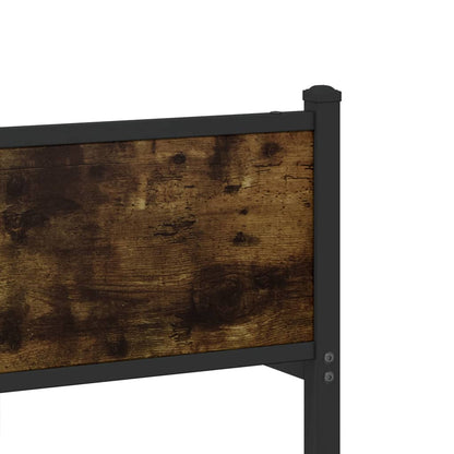 Metal Bed Frame without Mattress Smoked Oak 90x200 cm