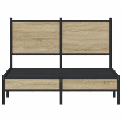 Metal Bed Frame without Mattress Sonoma Oak 120x200 cm