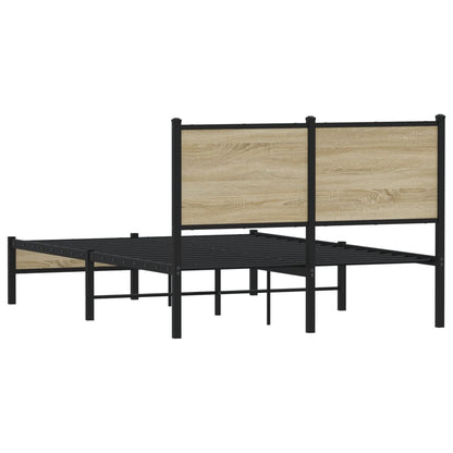 Metal Bed Frame without Mattress Sonoma Oak 120x200 cm