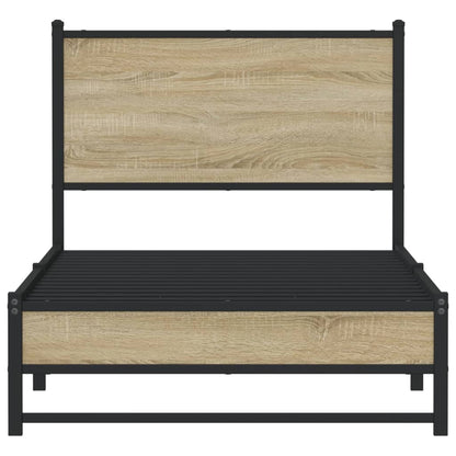 Metal Bed Frame without Mattress Sonoma Oak 80x200 cm