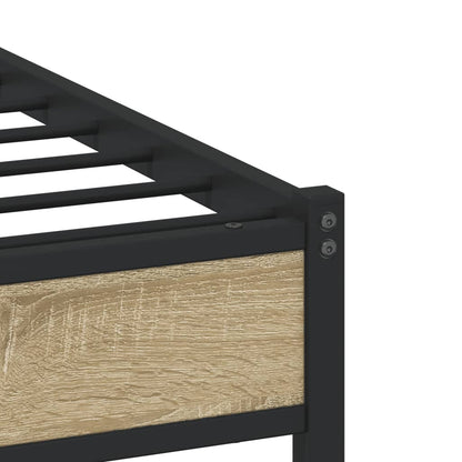 Metal Bed Frame without Mattress Sonoma Oak 80x200 cm