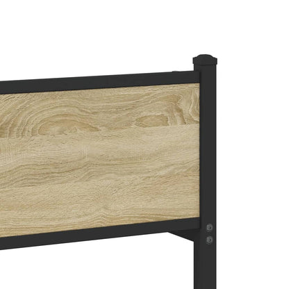 Metal Bed Frame without Mattress Sonoma Oak 75x190 cm Small Single