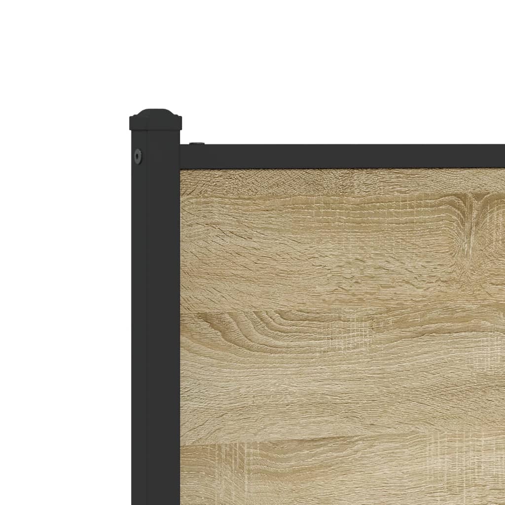 Metal Bed Frame without Mattress Sonoma Oak 75x190 cm Small Single