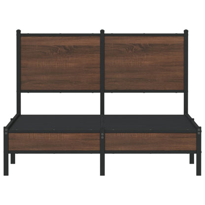 Metal Bed Frame without Mattress Brown Oak 120x200 cm