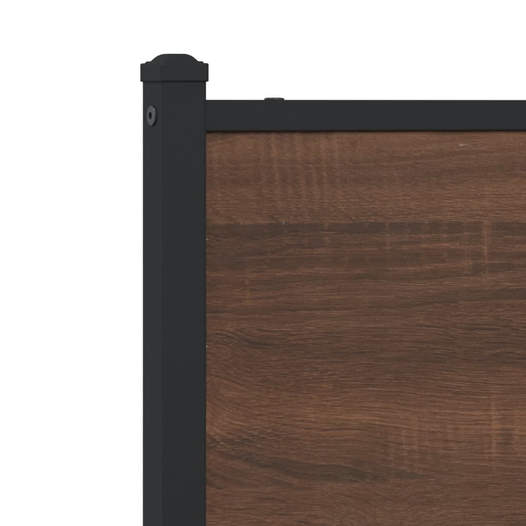 Metal Bed Frame without Mattress Brown Oak 120x200 cm