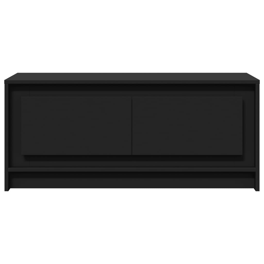 Coffee Table with LED Lights Black Engineered Wood