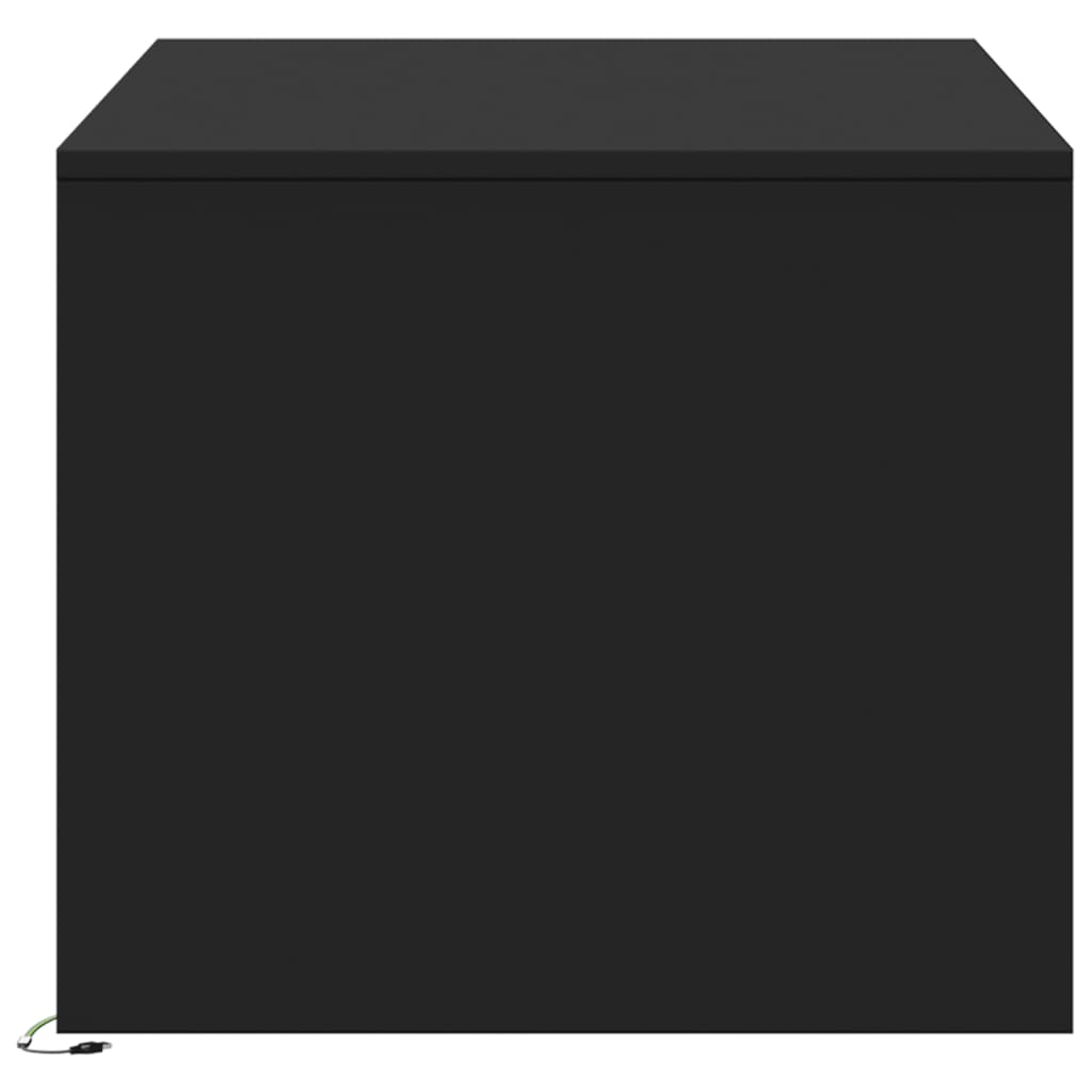 Coffee Table with LED Lights Black Engineered Wood