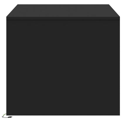 Coffee Table with LED Lights Black Engineered Wood