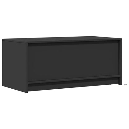 Coffee Table with LED Lights Black Engineered Wood