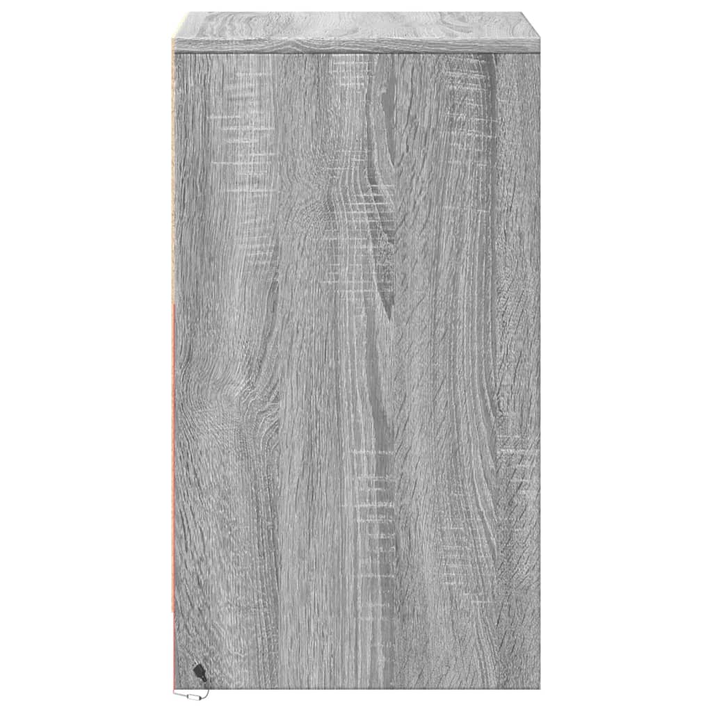 Bedside Cabinet with LED Lights Grey Sonoma Engineered Wood