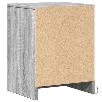 Bedside Cabinet with LED Lights Grey Sonoma Engineered Wood