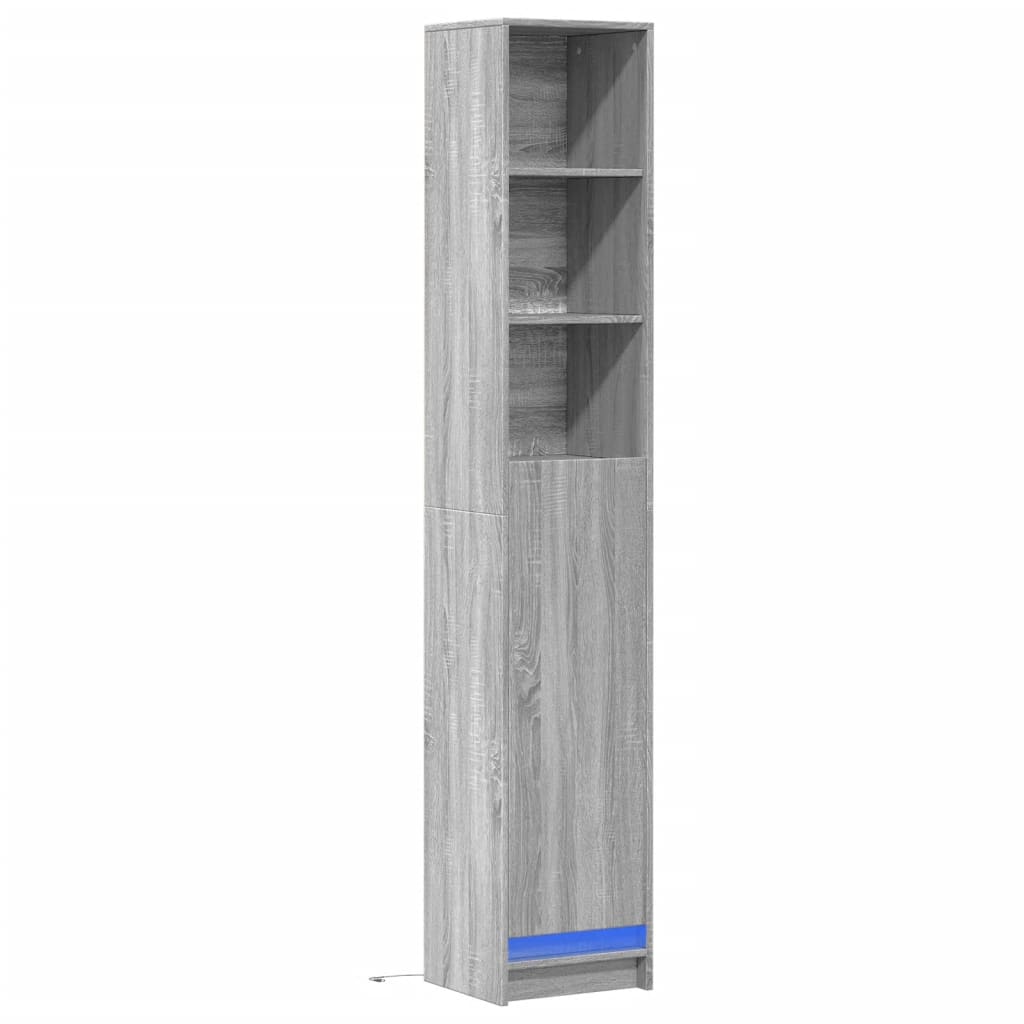 Sideboard with LED Grey Sonoma 36x32.5x200 cm Engineered Wood