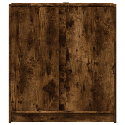 Sideboard with LED Smoked Oak 77x34x85 cm Engineered Wood
