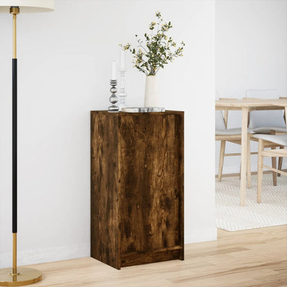 Sideboard with LED Smoked Oak 42.5x34x85 cm Engineered Wood