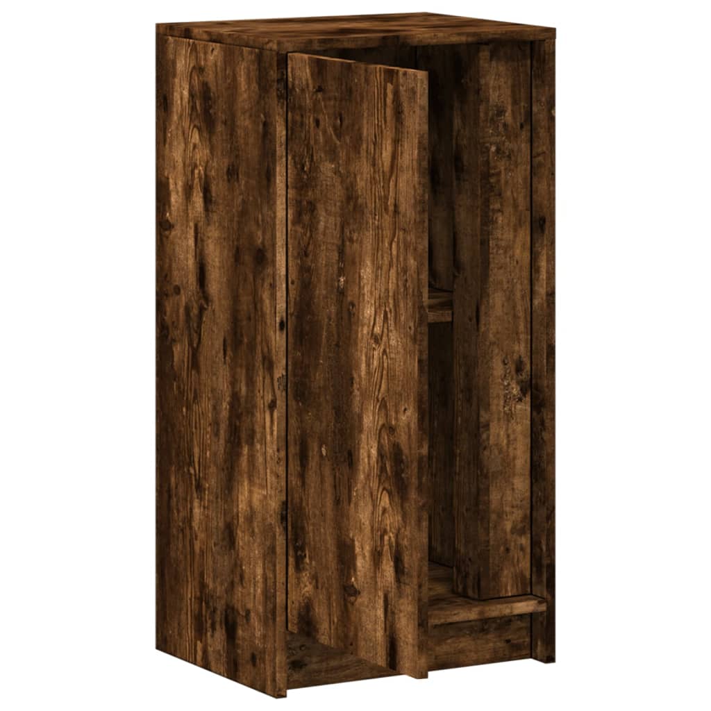 Sideboard with LED Smoked Oak 42.5x34x85 cm Engineered Wood