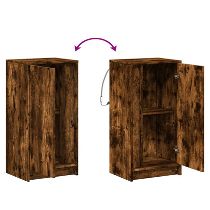 Sideboard with LED Smoked Oak 42.5x34x85 cm Engineered Wood