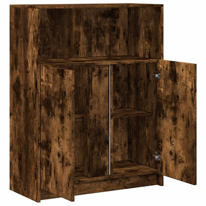 Sideboard with LED Smoked Oak 77x34x100 cm Engineered Wood