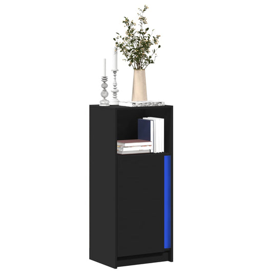 Sideboard with LED Black 42.5x34x100 cm Engineered Wood