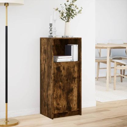Sideboard with LED Smoked Oak 42.5x34x100 cm Engineered Wood
