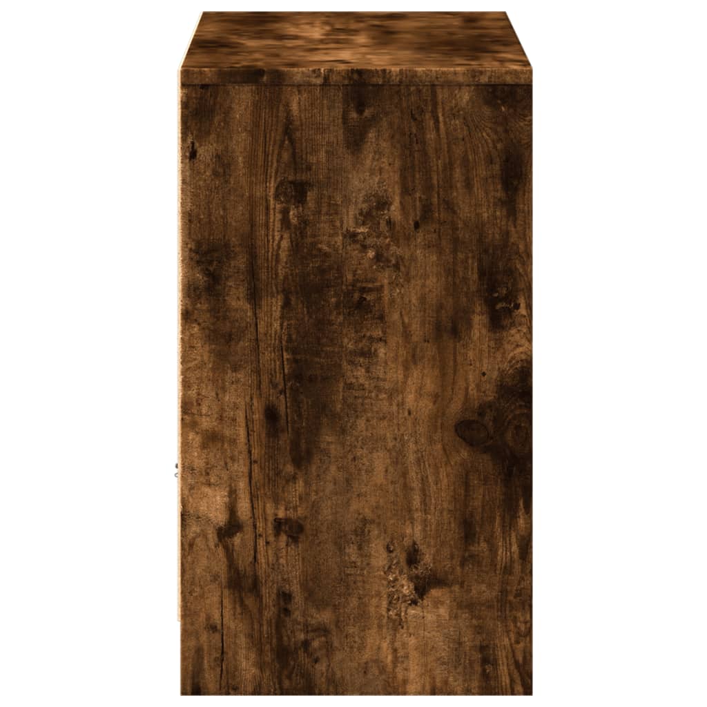 TV Cabinet with LED Smoked Oak 91x34x61 cm Engineered Wood