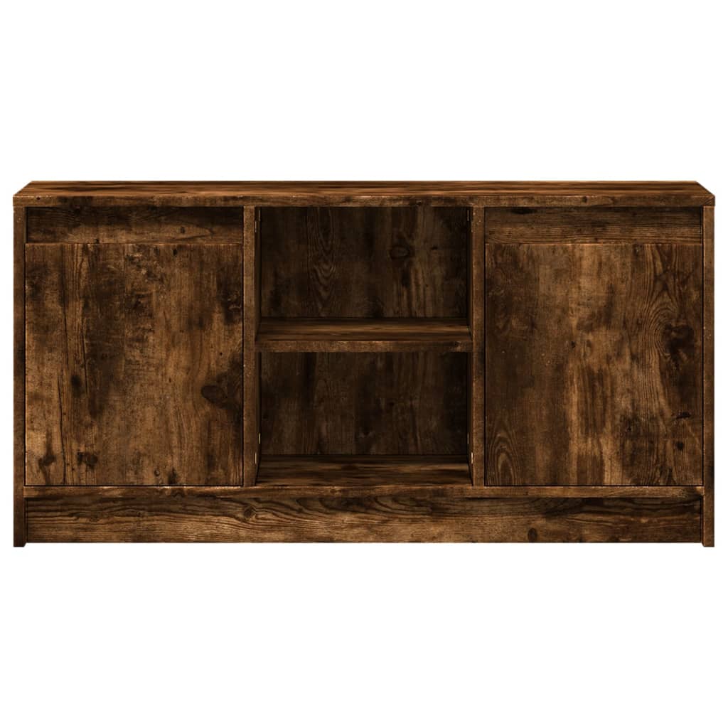 TV Cabinet with LED Smoked Oak 100x34x50 cm Engineered Wood