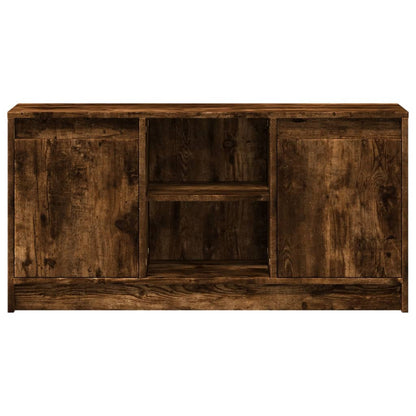 TV Cabinet with LED Smoked Oak 100x34x50 cm Engineered Wood