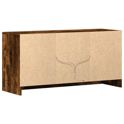TV Cabinet with LED Smoked Oak 100x34x50 cm Engineered Wood
