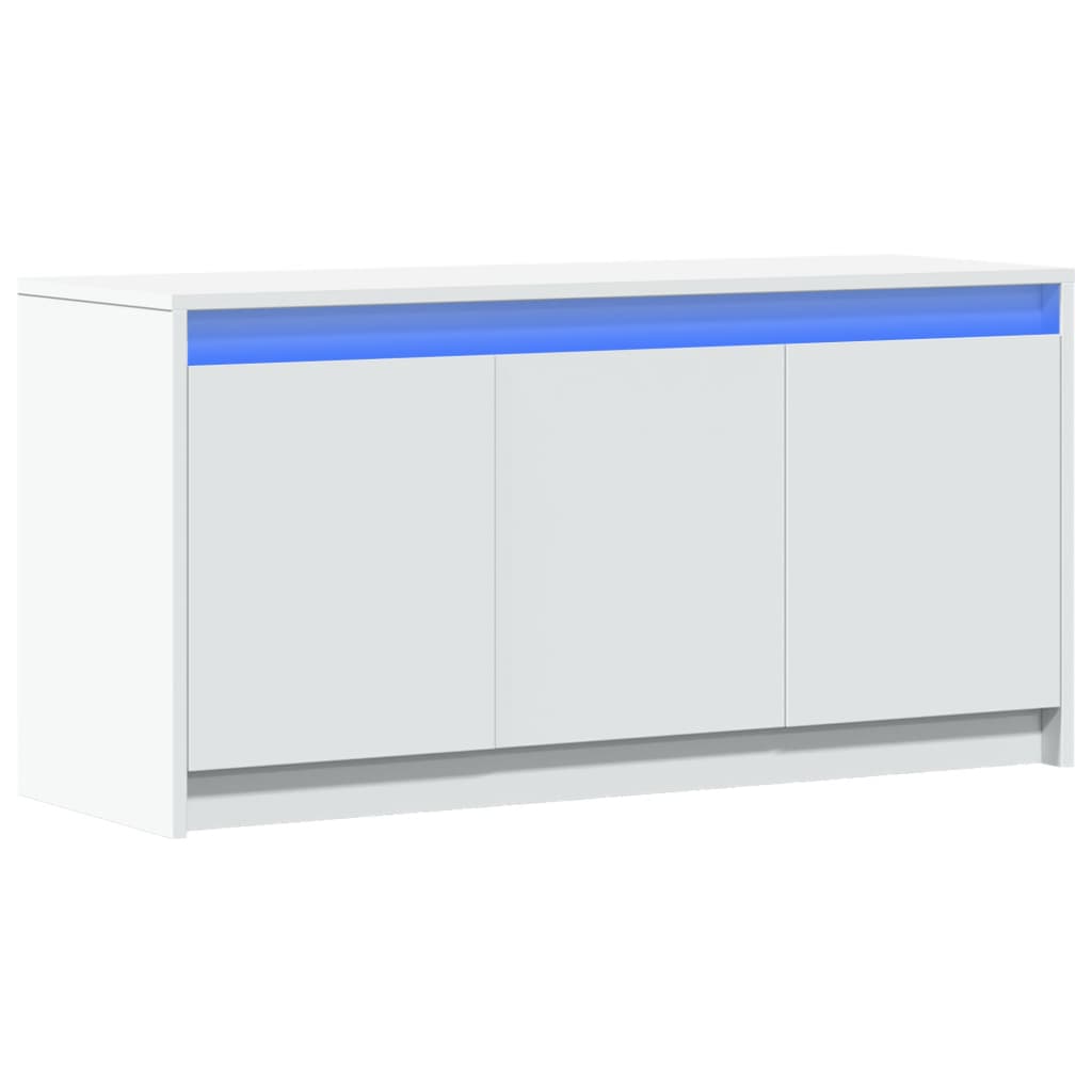 TV Cabinet with LED White 100x34x50 cm Engineered Wood