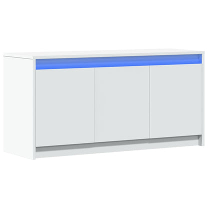 TV Cabinet with LED White 100x34x50 cm Engineered Wood
