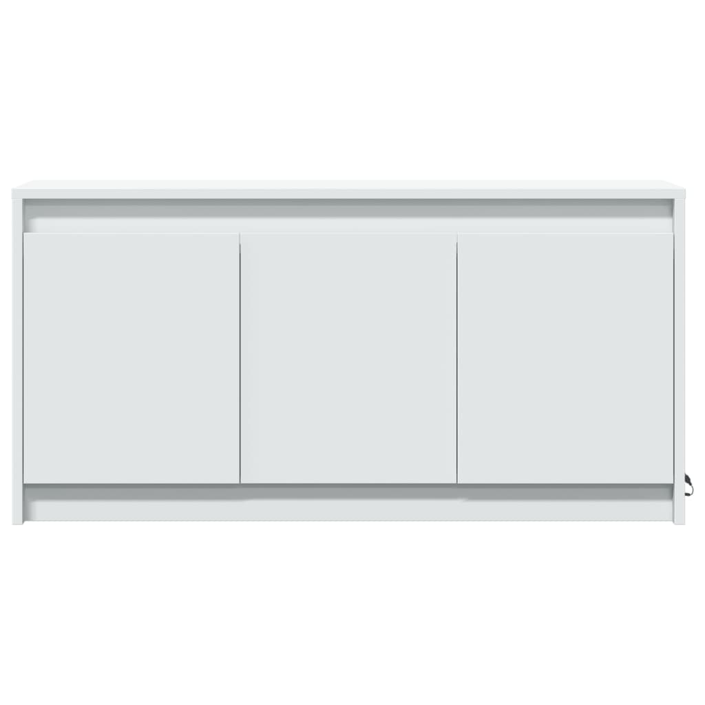 TV Cabinet with LED White 100x34x50 cm Engineered Wood