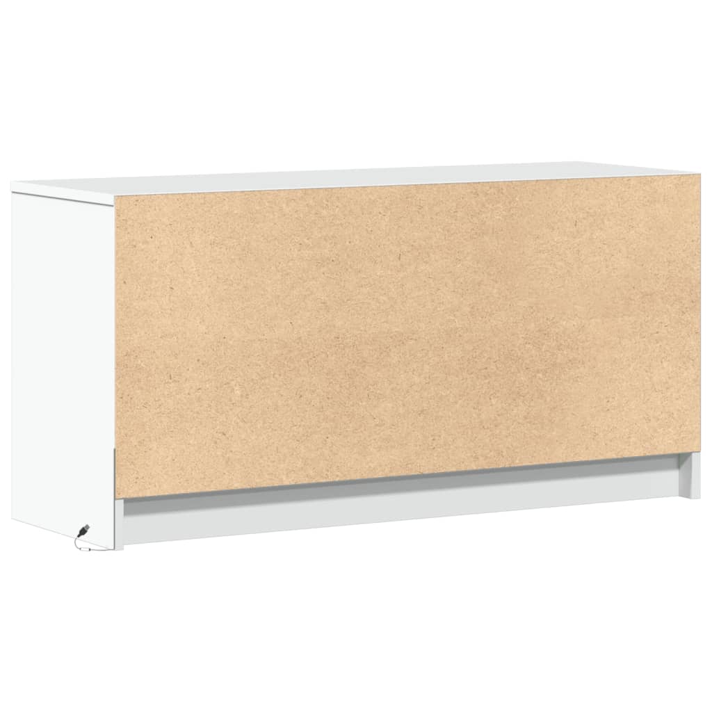 TV Cabinet with LED White 100x34x50 cm Engineered Wood