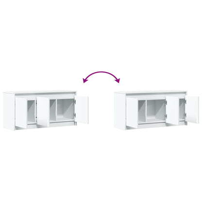 TV Cabinet with LED White 100x34x50 cm Engineered Wood