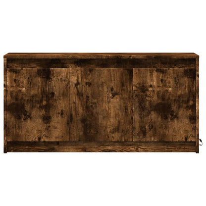 TV Cabinet with LED Smoked Oak 100x34x50 cm Engineered Wood