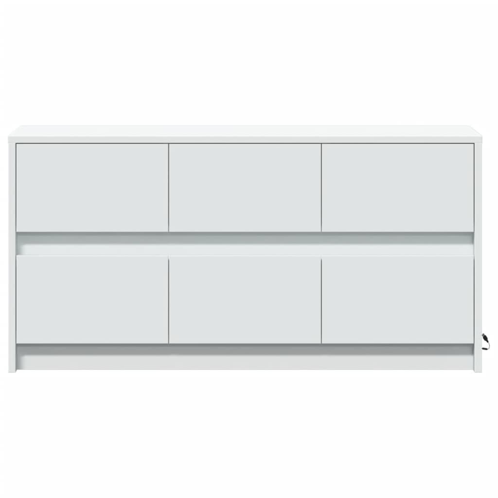 TV Cabinet with LED White 100x34x50 cm Engineered Wood
