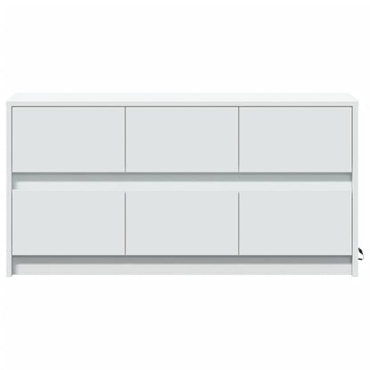 TV Cabinet with LED White 100x34x50 cm Engineered Wood