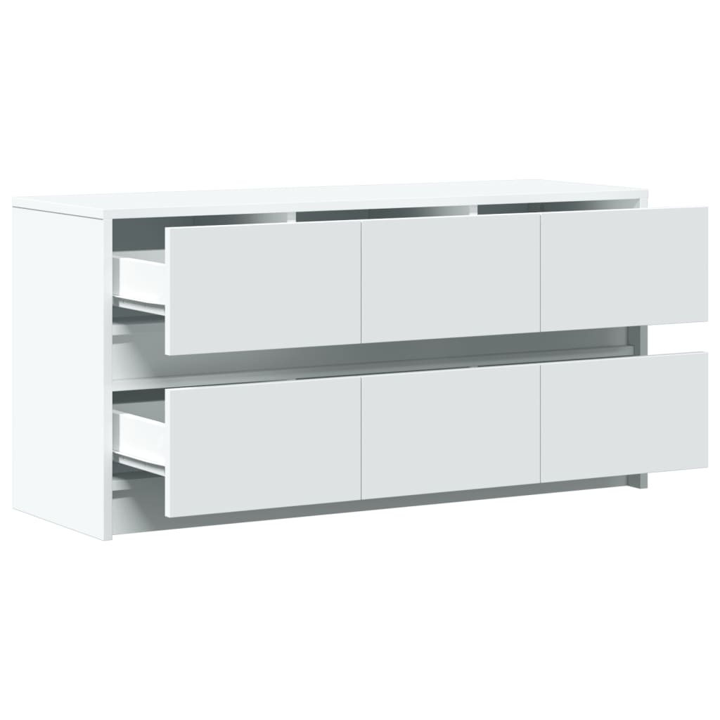 TV Cabinet with LED White 100x34x50 cm Engineered Wood