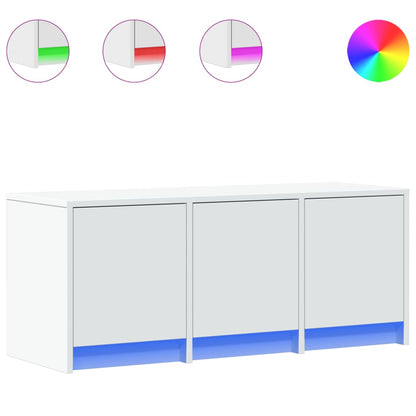 TV Cabinet with LED White 97x34x40 cm Engineered Wood