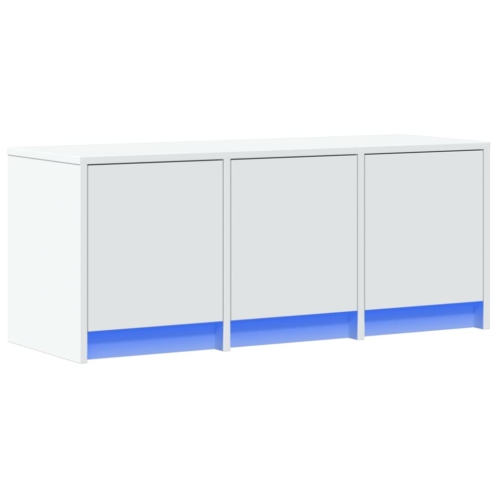 TV Cabinet with LED White 97x34x40 cm Engineered Wood