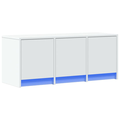 TV Cabinet with LED White 97x34x40 cm Engineered Wood
