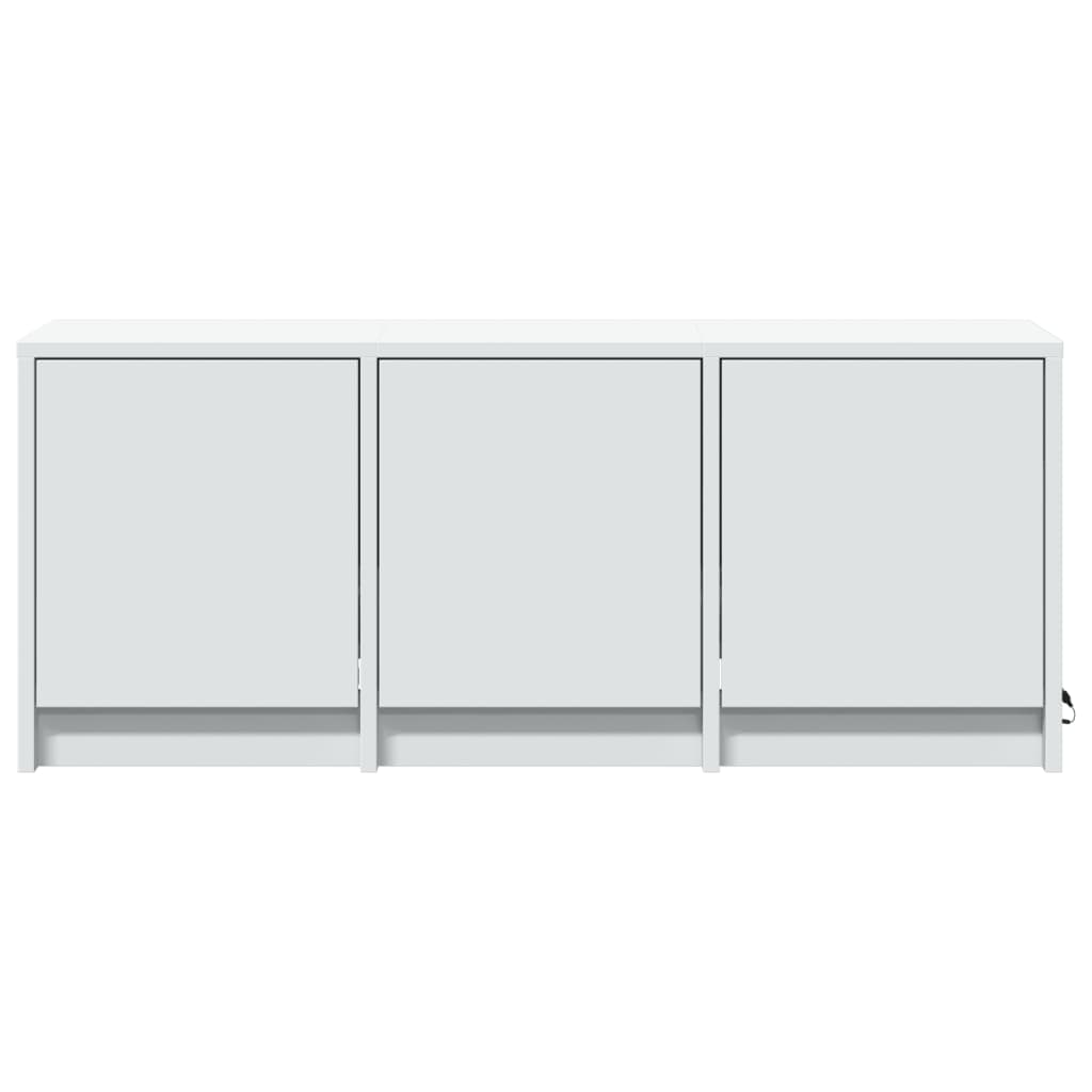 TV Cabinet with LED White 97x34x40 cm Engineered Wood
