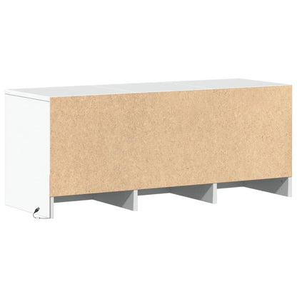 TV Cabinet with LED White 97x34x40 cm Engineered Wood