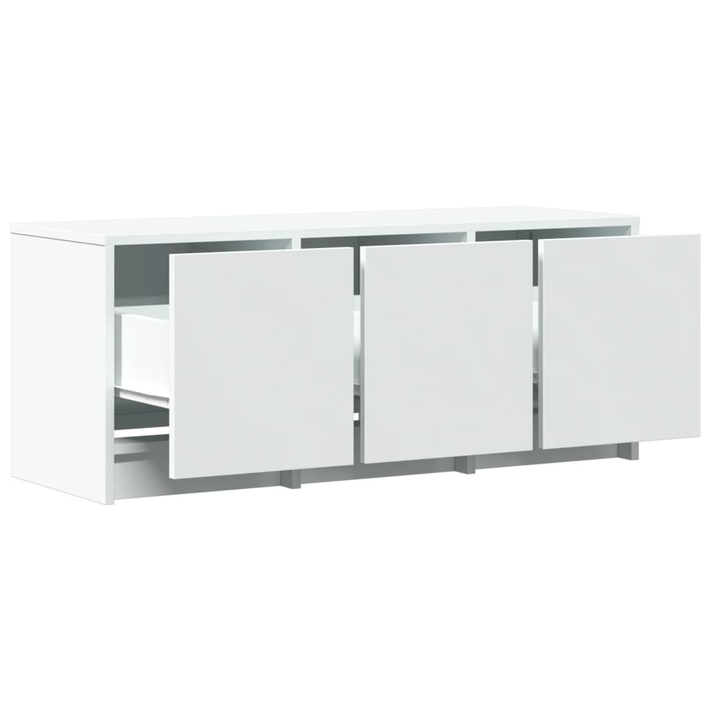 TV Cabinet with LED White 97x34x40 cm Engineered Wood