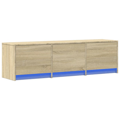TV Cabinet with LED Sonoma Oak 140x34x40 cm Engineered Wood